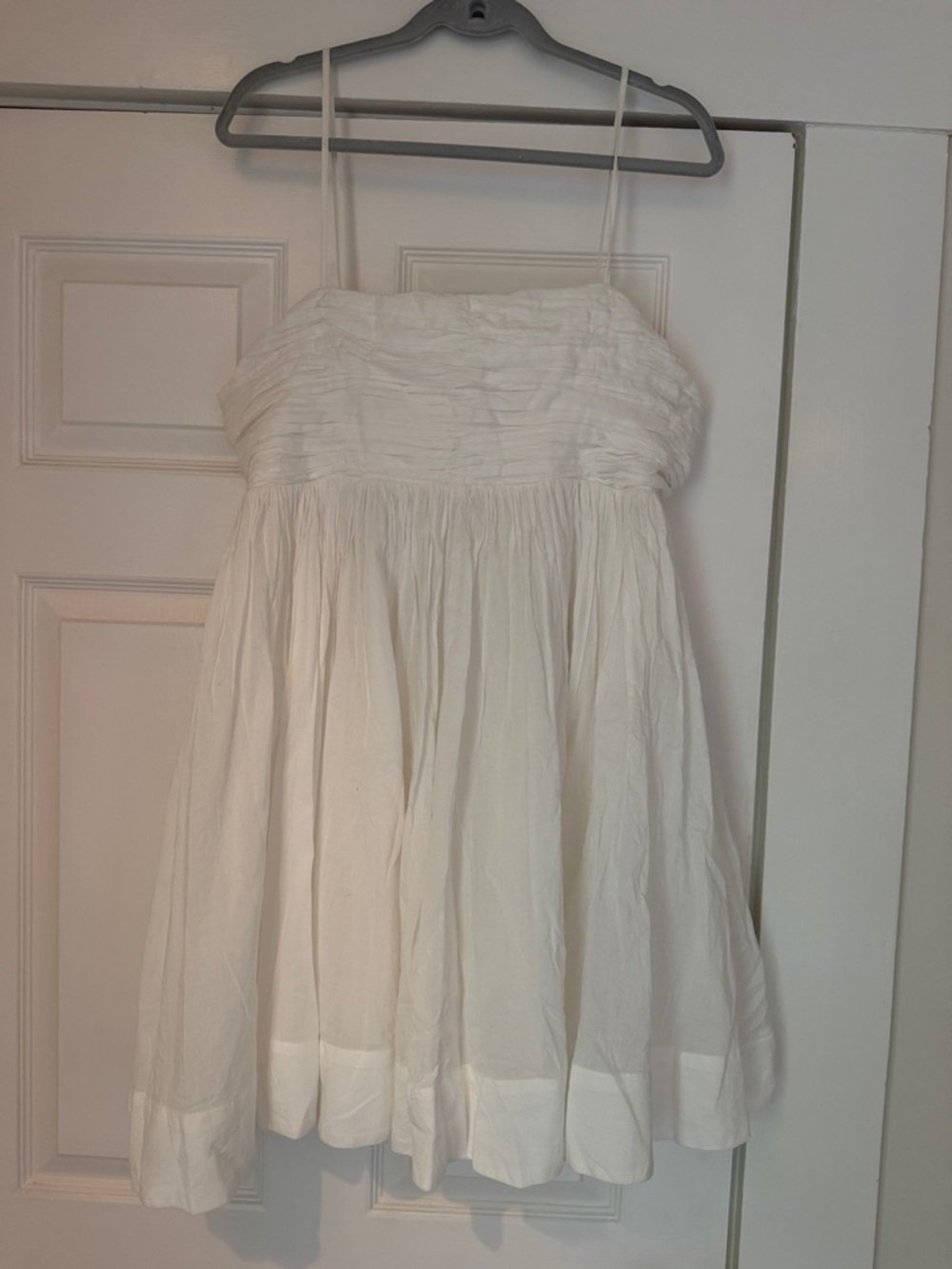 Anthropologie White Spaghetti-Strap Mini Dress